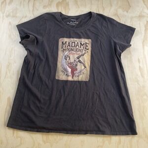 Torrid Shirt Womens 4 Plus Black Madame Moonlight Tarot Psychic Tee T-Shirt